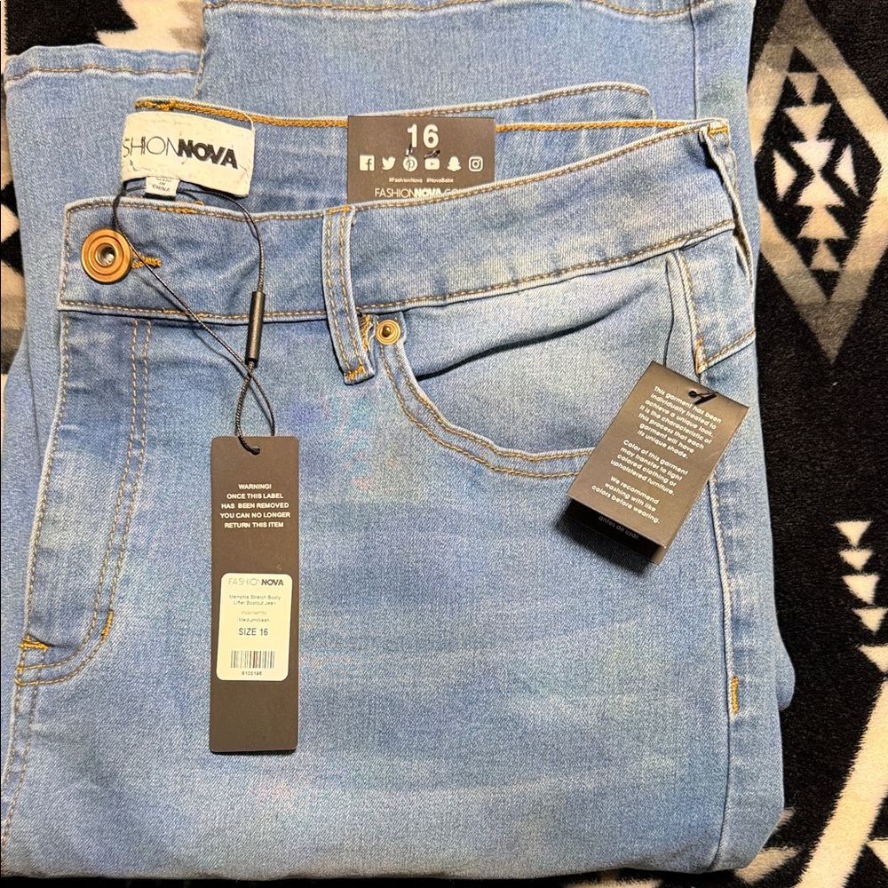 Fashion Nova Light Blue High Rise Jeans